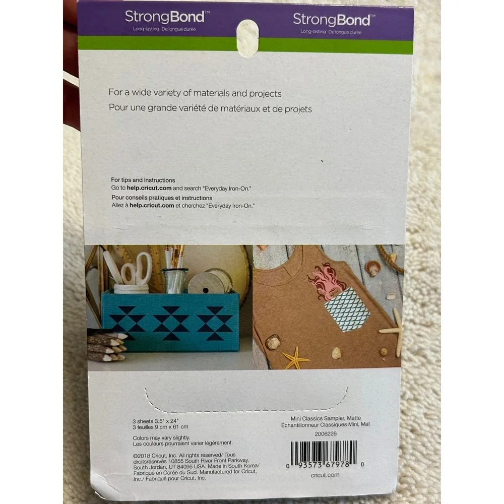 Cricut Everyday Iron-On Mini Classics Sampler Gold Silver Black‎ 3.5x24 2006226